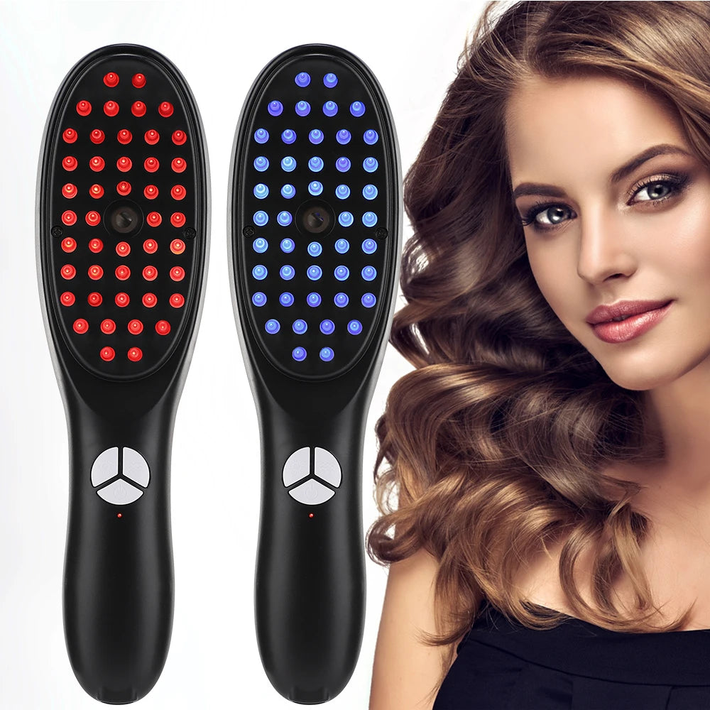Sonic Vibration Scalp Massager Light Therapy Head Massage Comb anti Hair Loss Anion Spray Hair Growth Brush Stress Relief