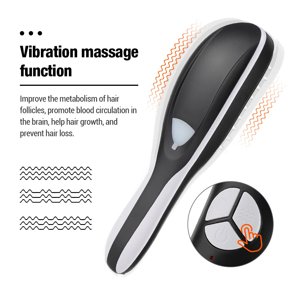 Sonic Vibration Scalp Massager Light Therapy Head Massage Comb anti Hair Loss Anion Spray Hair Growth Brush Stress Relief