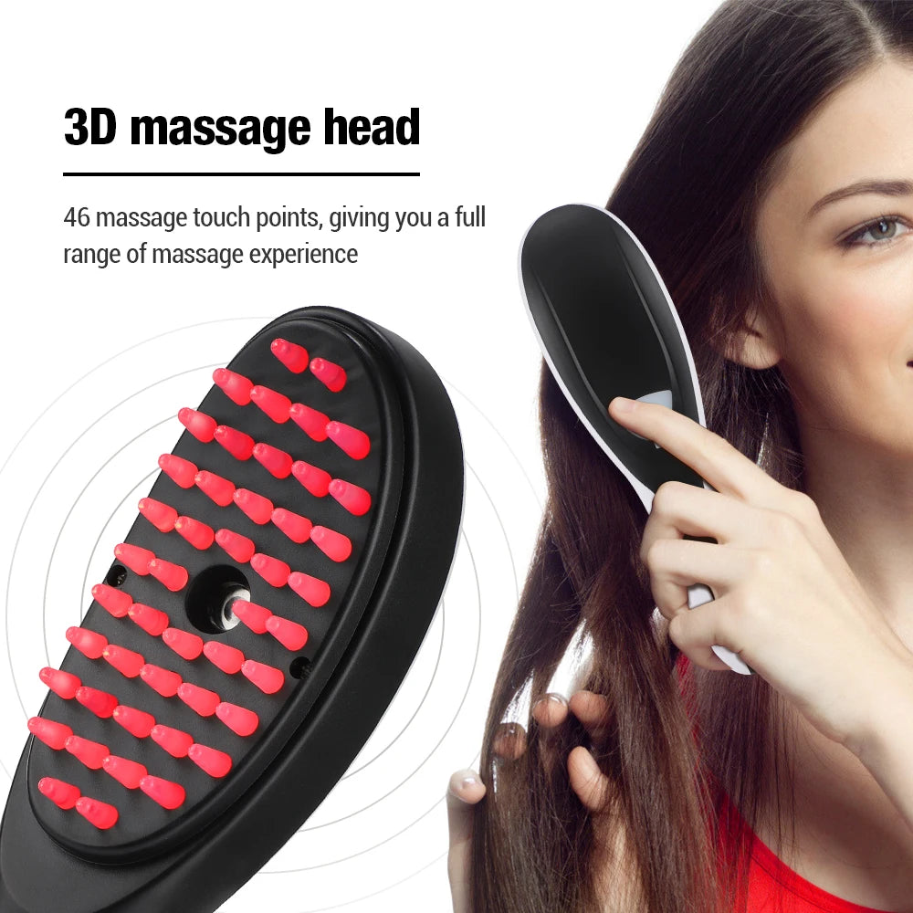 Sonic Vibration Scalp Massager Light Therapy Head Massage Comb anti Hair Loss Anion Spray Hair Growth Brush Stress Relief